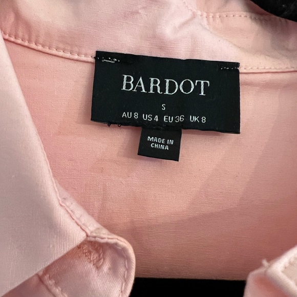 Bardot Leoni mini shirt dress in cameo small/ US 4 - Picture 5 of 7